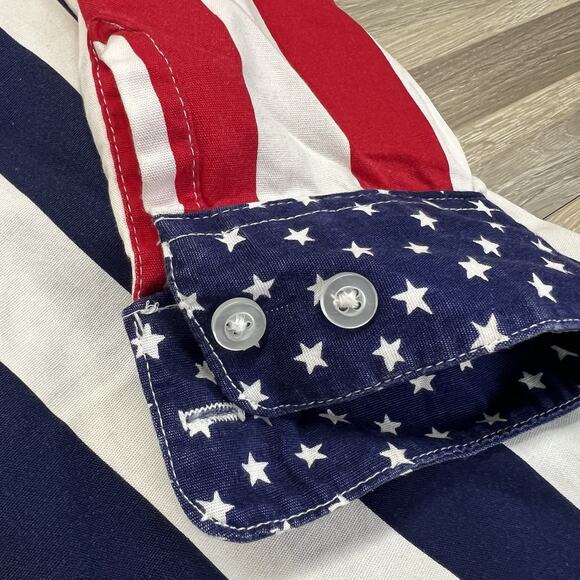 VTG Ruddock Western American Flag Button Up Shirt MADE IN USA Mens Size M - M196 - Picture 8 of 8